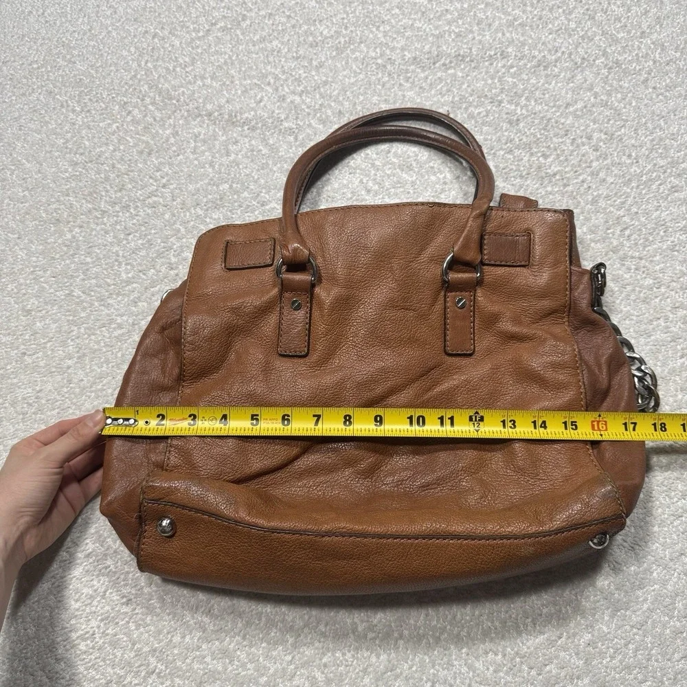 MICHAEL Michael Kors Women's Leather Purse Hamilton North South Tote Brown